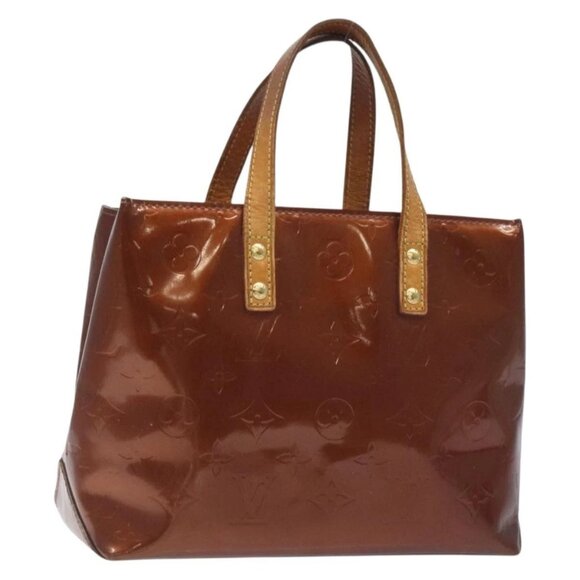 LOUIS VUITTON Monogram Vernis Reade PM Hand Bag Bronze - Picture 1 of 15